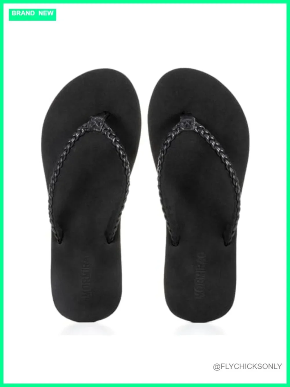 Slim Braided Flip Flop Thong Sandals with Yoga Mat Cushion